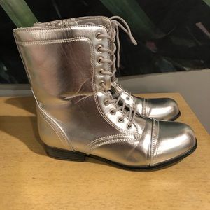 Metallic Combat Boots